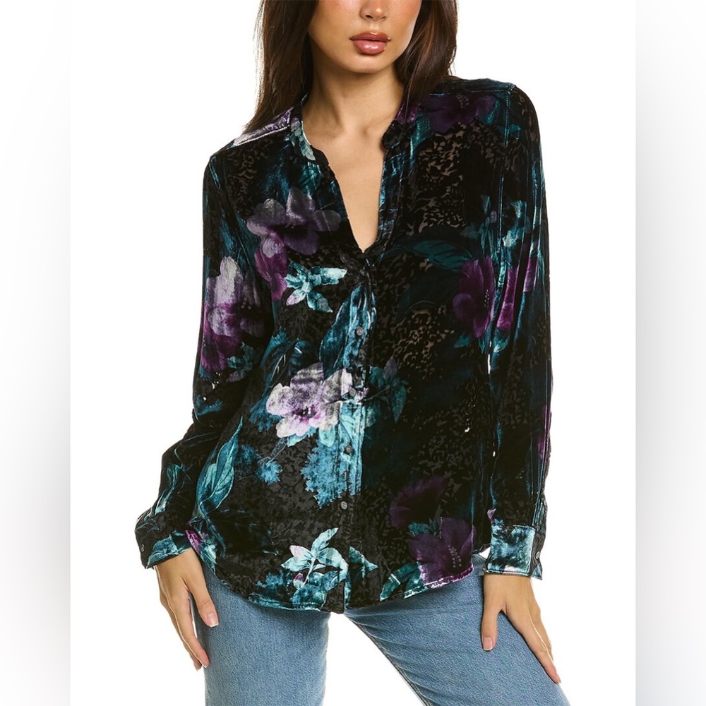 Tommy Bahama Desert Holiday Velvet Silk-blend Shirt Size M